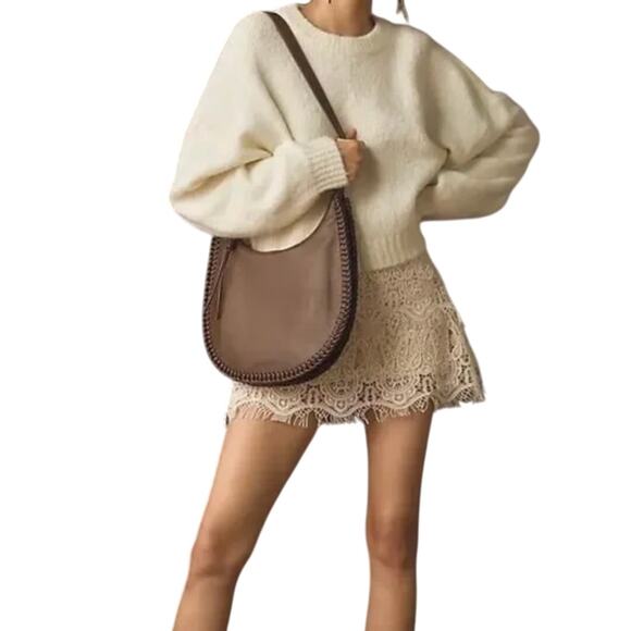 Anthropologie Pilcro Creamy Soft Dolman Sleeve Cropped Crewneck Pullover Sweater - Picture 3 of 13